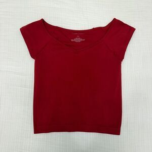 suzette collection red off the shoulder fitted top